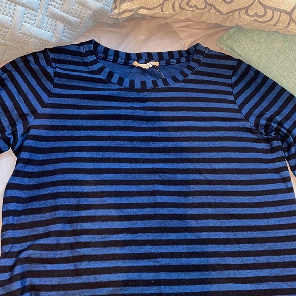 Jane and Delancey 100% Cotton T-Shirt dress horizontal stripe navy black small - Picture 9 of 13